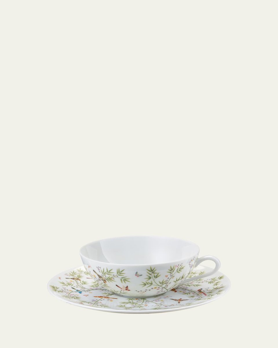 Paradise White Tea Cup & Saucer Set
